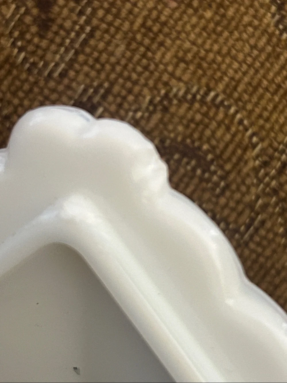 Used White Decorative Hobnail Ceramic Trinket Box small chip
